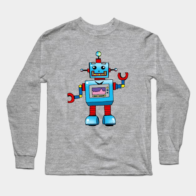 fun robot toy Long Sleeve T-Shirt by cartoonygifts